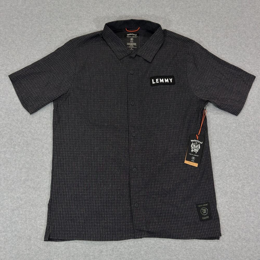 Roark Motorhead Run Amok Bless Up Trail Short Sleeve Button Shirt Black Small S